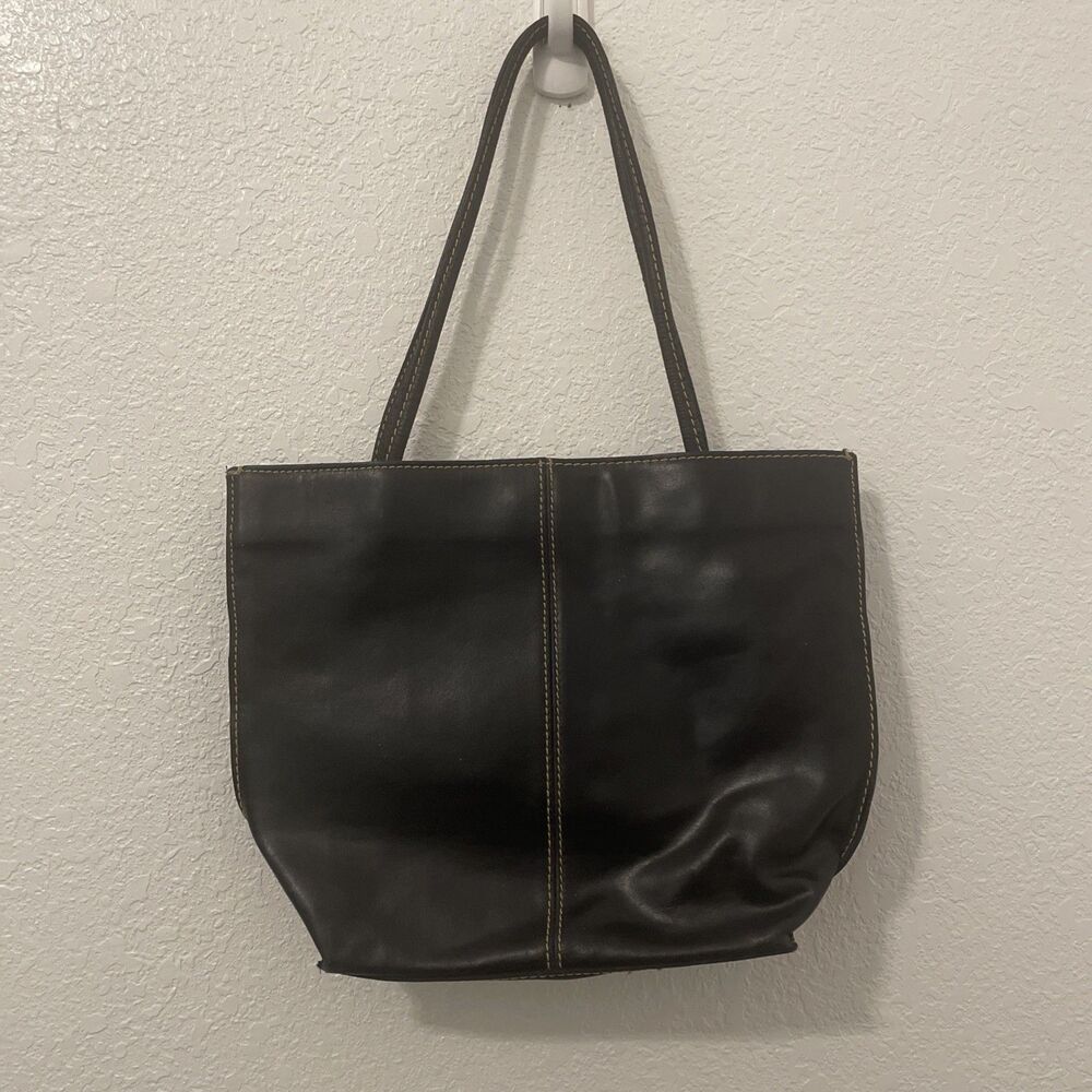 VTG Wilsons Leather Women's Handbag Shoulder Bag Purse Tote Y2K Classic Black